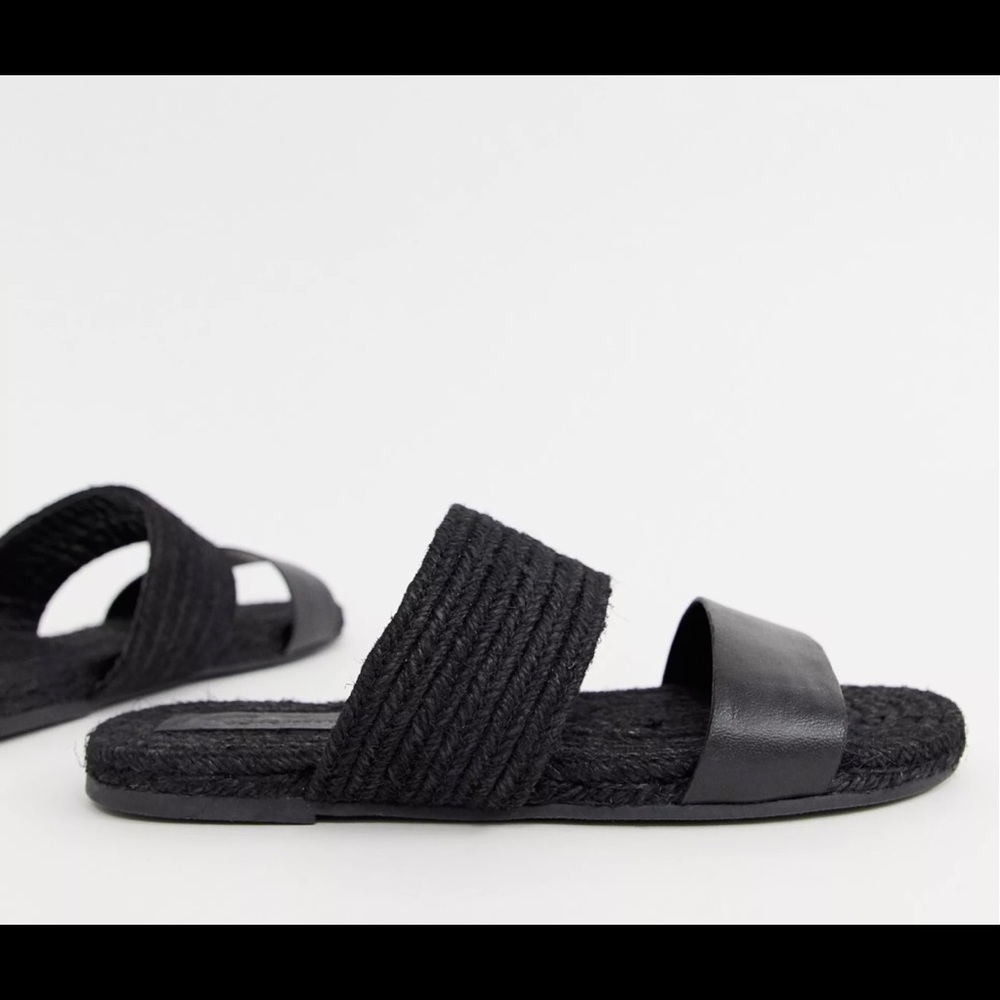 ASOS DESIGN Jaylin leather espadrille mules us 10